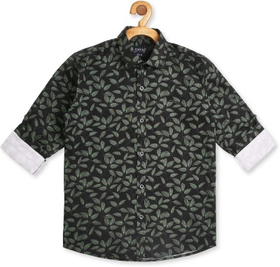 CAVIO Boys Floral Print Casual Green Shirt