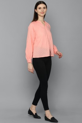 Allen Solly Women Solid Casual Pink Shirt