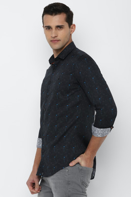 Simon Carter Men Printed Casual Dark Blue Shirt