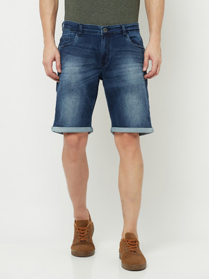 Octave Solid Men Blue Basic Shorts
