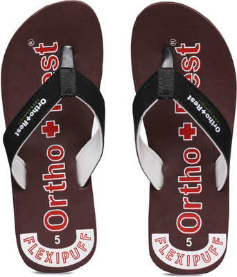 Ortho + Rest Women Women Orthopedic Doctor Soft Slipper | Pregnancy Non-Slip | Diabetic | Daily Use Flip Flops(Maroon, Black , 8)