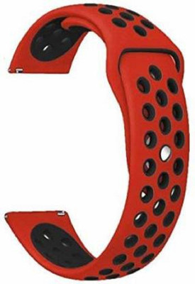Big Wings Silicone Smart Watch Straps Compatible with FIRE-BOLTT NINJA PRO MAX, NINJA 2 Smart Watch Strap(Red, Black)
