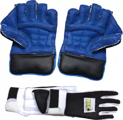 My Sports IBEX Practice Wicket Keeping Gloves Combo With Black Inner Gloves (Blue black) Wicket Keeping Gloves(Black)