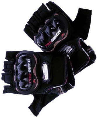 Probiker Anti-skid Microfiber half cut Riding Gloves(Black)