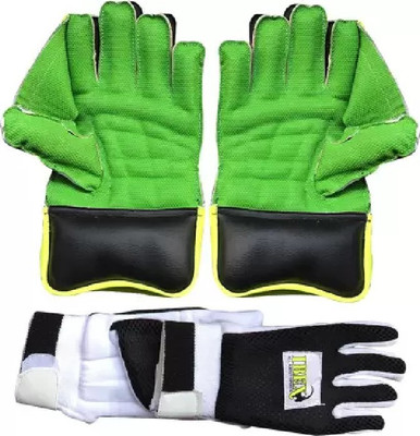 My Sports IBEX Regular Wicket Keeping Gloves Combo With Black Inner Gloves Green, Black) Wicket Keeping Gloves(Green, Black)