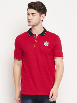 DUKE Solid Men Polo Neck Red T-Shirt