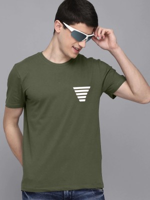 London Crew Solid Men Round Neck Green T-Shirt