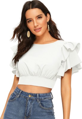 london belly Casual Solid Women White Top