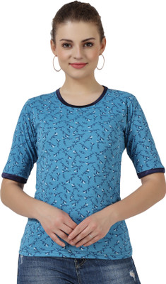 AFFAIR Casual Printed Women Blue Top