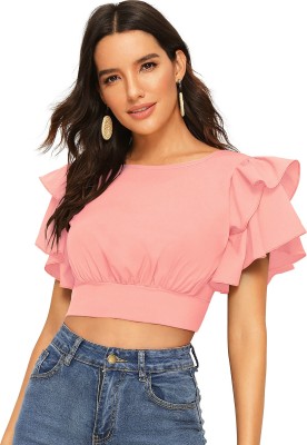 london belly Casual Solid Women Pink Top