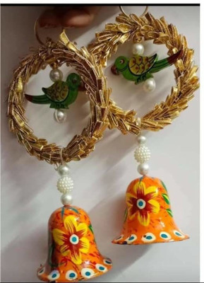 CTW Decorative Wall Door Hanging Latkan Parrot Bells Set of 2 Random Bell Color Toran