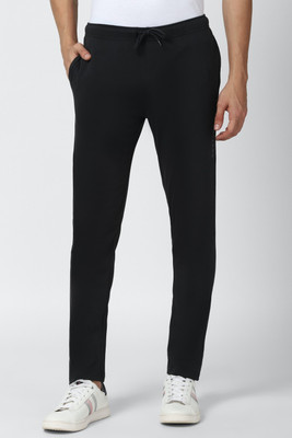 PETER ENGLAND Solid Men Black Track Pants