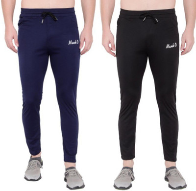 mank D Printed Men Black, Blue Track Pants