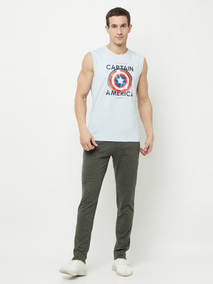 Octave Solid Men Light Green Track Pants