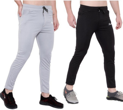 mank D Self Design Men Black, Grey Track Pants