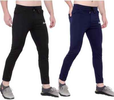 mank D Self Design Men Black Track Pants