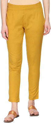 FC First Choice Regular Fit Women Yellow Trousers