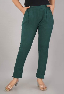 FC First Choice Regular Fit Women Dark Green Trousers