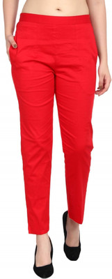 FC First Choice Regular Fit Women Red Trousers
