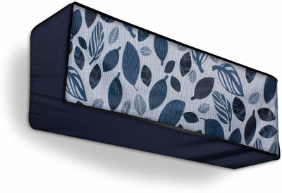 MW PRINTS Air Conditioner  Cover(Width: 111.8 cm, Blue Grey Leaf)