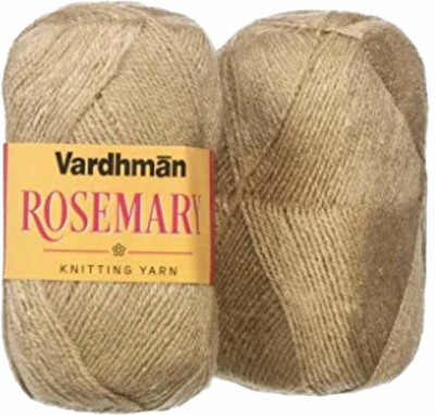 JEFFY Vardhman Rosemary Wool Hand Knitting/Art Craft Soft Yarn, 200 Gram, Camel