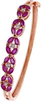 jivaas collection Brass Cubic Zirconia Gold-plated Kada