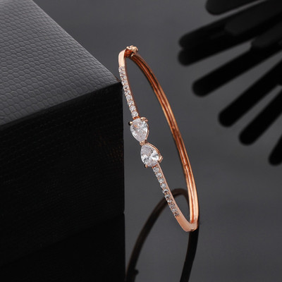 jivaas collection Brass Cubic Zirconia Gold-plated Kada
