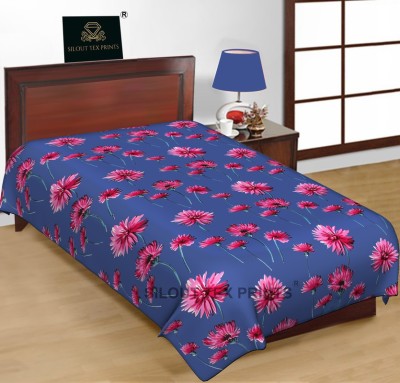 SILOT TEX PRINTS 228 TC Cotton Single Printed Flat Bedsheet(Pack of 1, Blue)