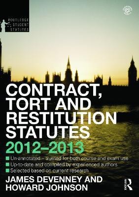 Contract, Tort and Restitution Statutes 2012-2013(English, Paperback, Devenney James)