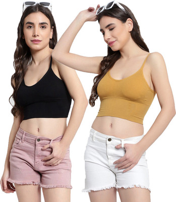 VKP Enterprise Crop Top Tank Women Sports Lightly Padded Bra(Multicolor)