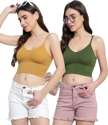 VKP Enterprise Crop Top Tank Women Sports Lightly Padded Bra(Multicolor)