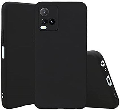 S-Softline Back Cover for Vivo Y21T, inner Soft Microfiber Cloth Cushion Lining HD Clear Flexible Case(Black, Silicon)