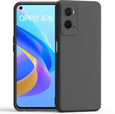 S-Softline Back Cover for Oppo A76, inner Soft Microfiber Cloth Cushion Lining Premium Silicon Candy case(Black, Silicon)