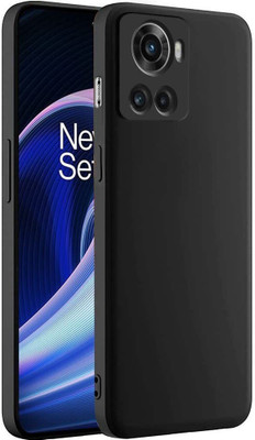 S-Softline Back Cover for OnePlus 10R, inner Soft Microfiber Cloth Cushion Lining Soft Silicon Anti Scratch(Black, Silicon)