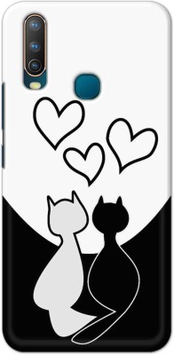 NDCOM Back Cover for Vivo U10 Cat Love Printed(Multicolor, Hard Case, Pack of: 1)