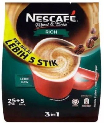 Nescafe Blend & Brew Rich 30 Sticks Imported 570gms ( 19g x 30 ) Instant Coffee(570 g, Pure Flavoured)