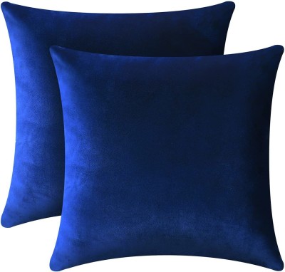 AVS Plain Cushions Cover(Pack of 2, 40 cm*40 cm, Dark Blue)
