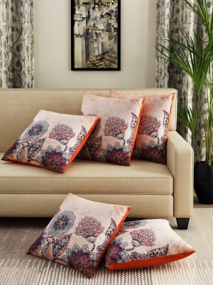 ROMEE Floral Cushions Cover(Pack of 5, 40 cm*40 cm, Beige)