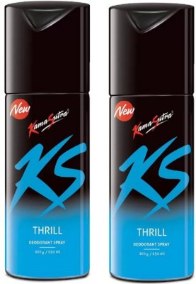 Kamasutra THRILL DEODORANT,150 ML EACH.PACK OF 2. Body Spray  -  For Men & Women(2 ml, Pack of 2)