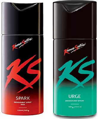 Kamasutra SPARK AND URGE DEODORANT,150 ML EACH.PACK OF 2. Body Spray  -  For Men & Women(300 ml, Pack of 2)