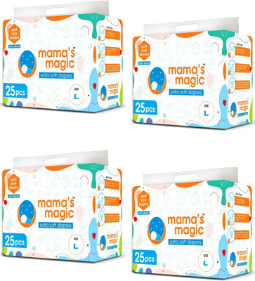 Mama's Magic Baby Pant Diapers, All Round Protection Pants Pack of 4 - L(100 Pieces)