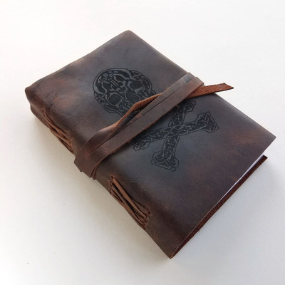 DI-KRAFT Leather Cover Handmade Unruled Paper Diary Journal Office Planner Writing A5 Diary Unruled 100 Pages(Brown9)