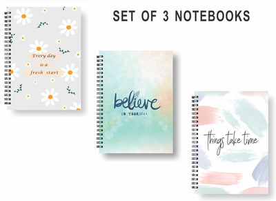 Papco Notebooks A5 Diary Ruled 144 Pages(Multicolor, Pack of 3)