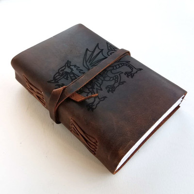 DI-KRAFT Leather Cover Handmade Unruled Paper Diary Journal Office Planner Writing A5 Diary Unruled 100 Pages(Design 13)