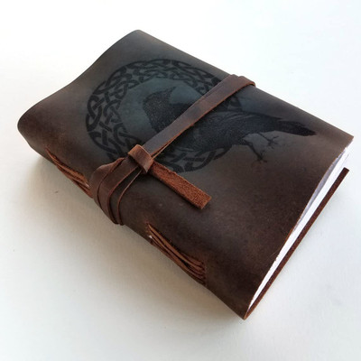 DI-KRAFT Leather Cover Handmade Unruled Paper Diary Journal Office Planner Writing A5 Diary Unruled 100 Pages(Design 2)