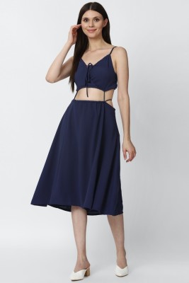 FOREVER 21 Women A-line Dark Blue Dress