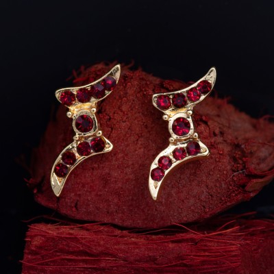 GehenabyEstele Gehena by Estele - Gold Tone Red Cupid wings Stud Earrings Alloy Stud Earring
