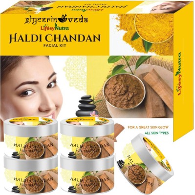 GlycerineVeda Glow Professional Haldi Chandan Facial Kit | Premium Quality, Fairness Skin Ever(250 g)