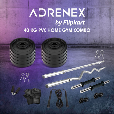 Adrenex by Flipkart 40 Kg PVC 40 KG COMBO 343-WB Home Gym Combo