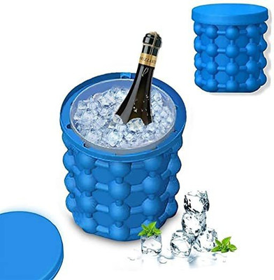 SEAHAVEN 1 L Silicone 1 L Silicone Silicone Ice Cube Maker Ice Bucket(Blue)